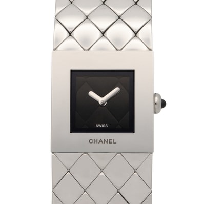 シャネル CHANEL マトラッセ 腕時計 時計 ステンレススチール レディース ブラック系 H0009 【中古】