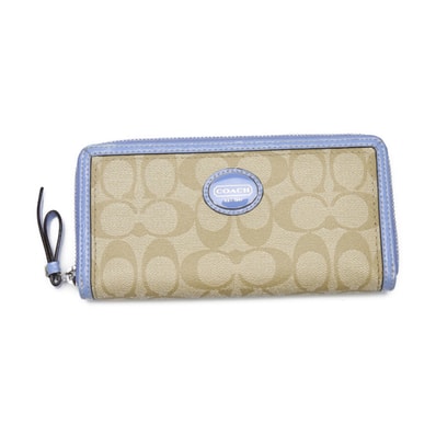 コーチ COACH 外ポケット PVC 長財布