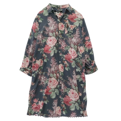 JUNYA WATANABE COMME des GARCONS ジュンヤワタナベコムデギャルソン ワンピース JB-O033 フローラル 花柄 プリーツ ロング 長袖 ワンピース マルチカラー系 S【中古】