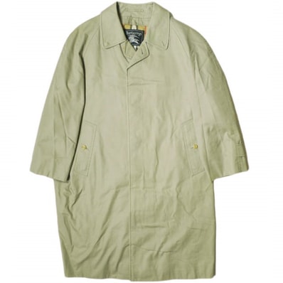Burberrys バーバリーズ 90s ノバチェックライナー コットンギャバジン ステンカラーコート S程度 KHAKI ヴィンテージ オーバーコート アウター g19038