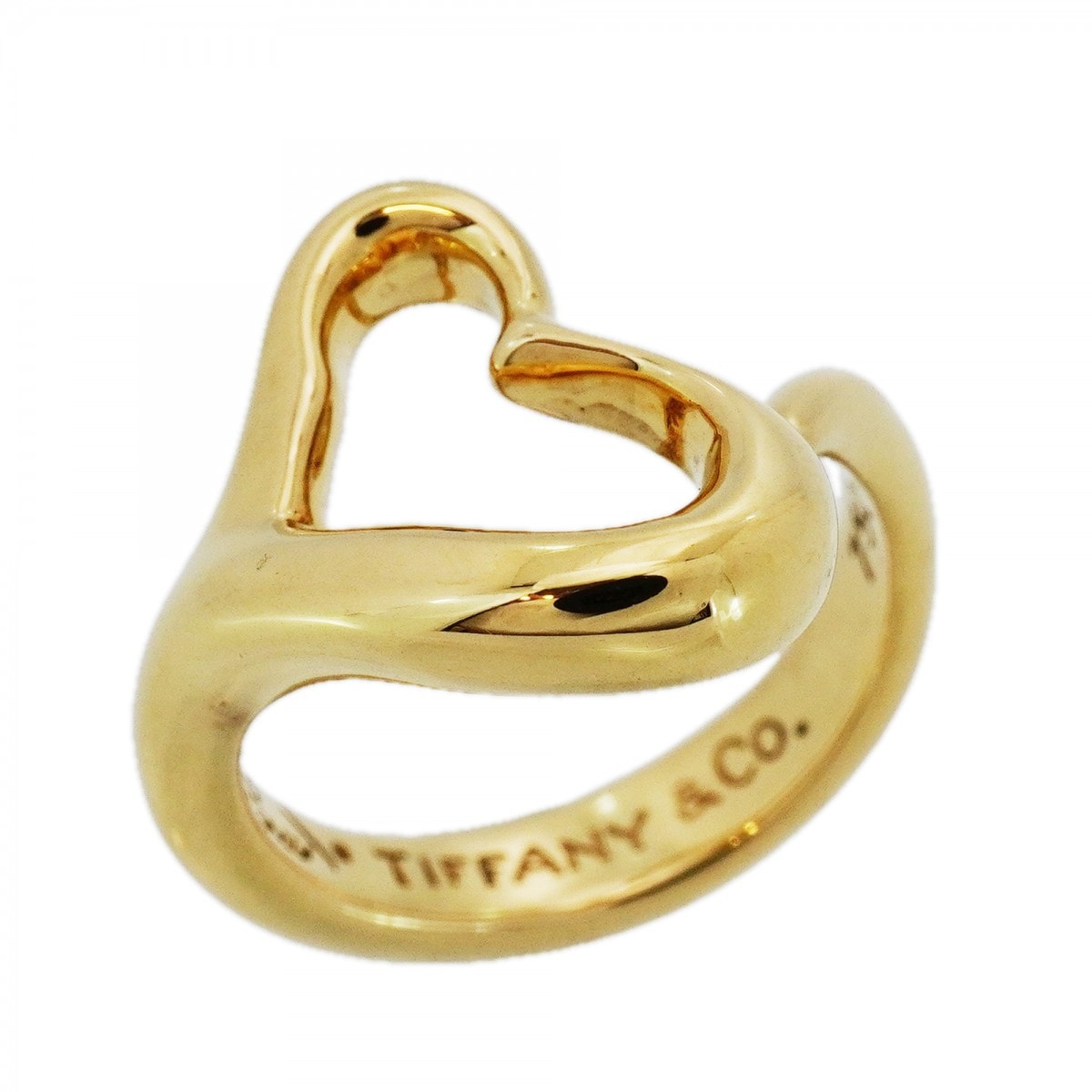 【6jcb0833】ティファニー リング オープンハート K18YG イエローゴールド 8.5号【中古】レディース