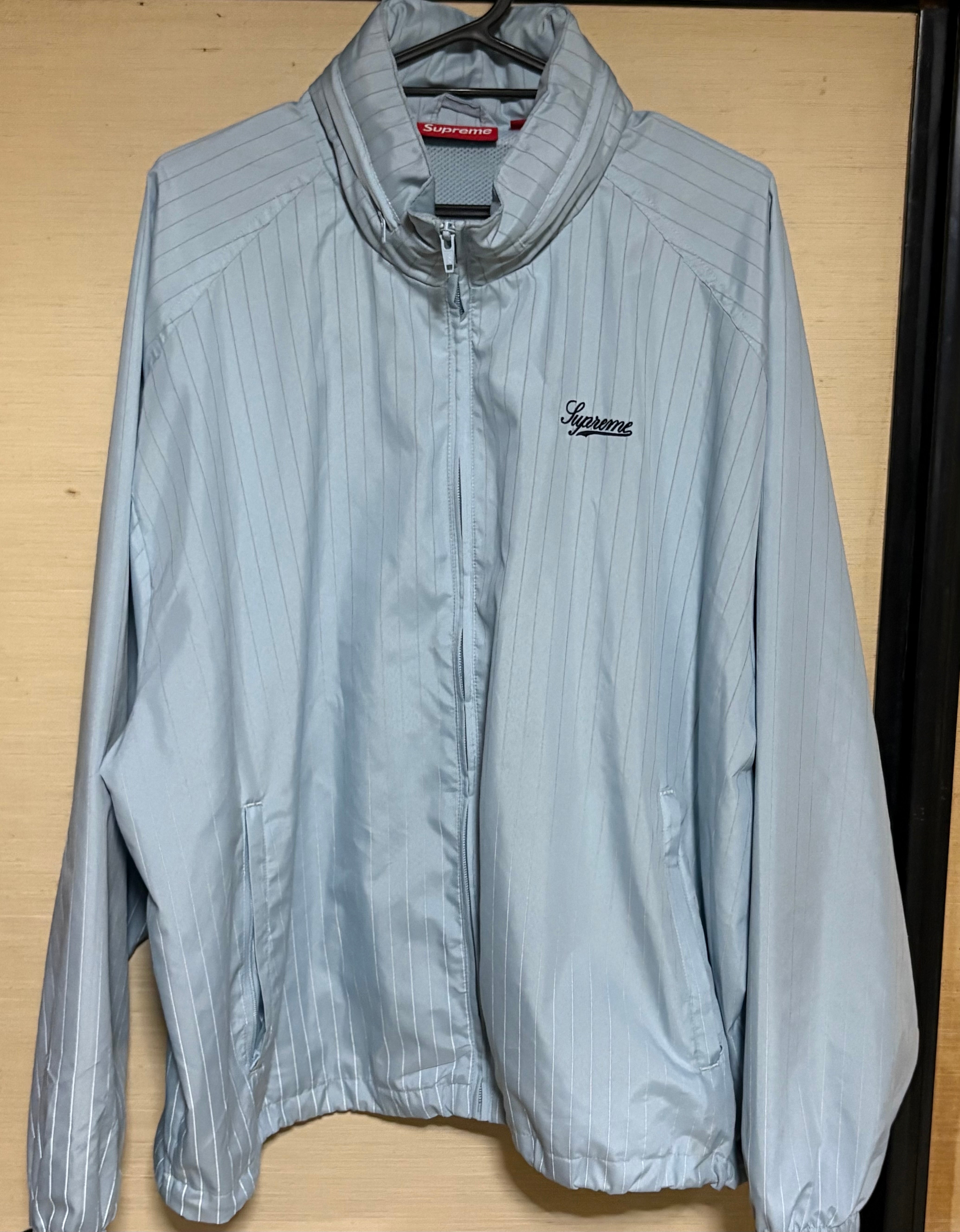 Supreme Reflective Pinstripe Track Jacket "Light Blue"