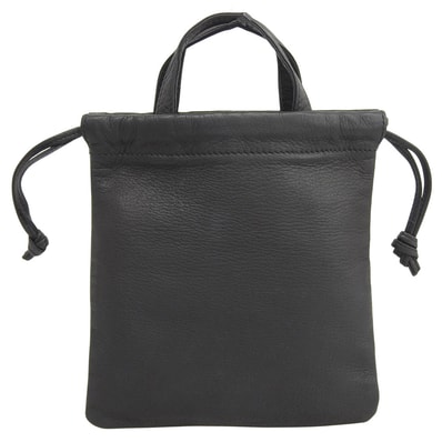 アエタ 新品同様 Double Faced DRAWSTRING POUCH +handle:S ハンドバッグ レディース ブラック