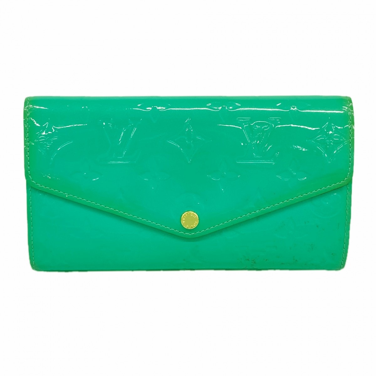 【6dc2744-k】ルイヴィトン 長財布 ヴェルニ ポルトフォイユサラ M93219 テュルコワーズ【中古】レディース