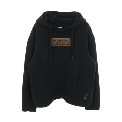 フェンディ FENDI ズッカ ボックスロゴ パーカー 衣料品 トップス コットン カシミヤ メンズ ブラック系 【中古】
