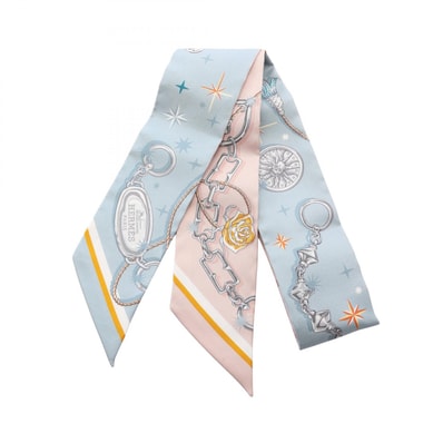エルメス HERMES ツイリー C'EST LA FETE リボン スカーフ 衣料品 シルク シルク レディース ブルー系 / マルチカラー 【中古】