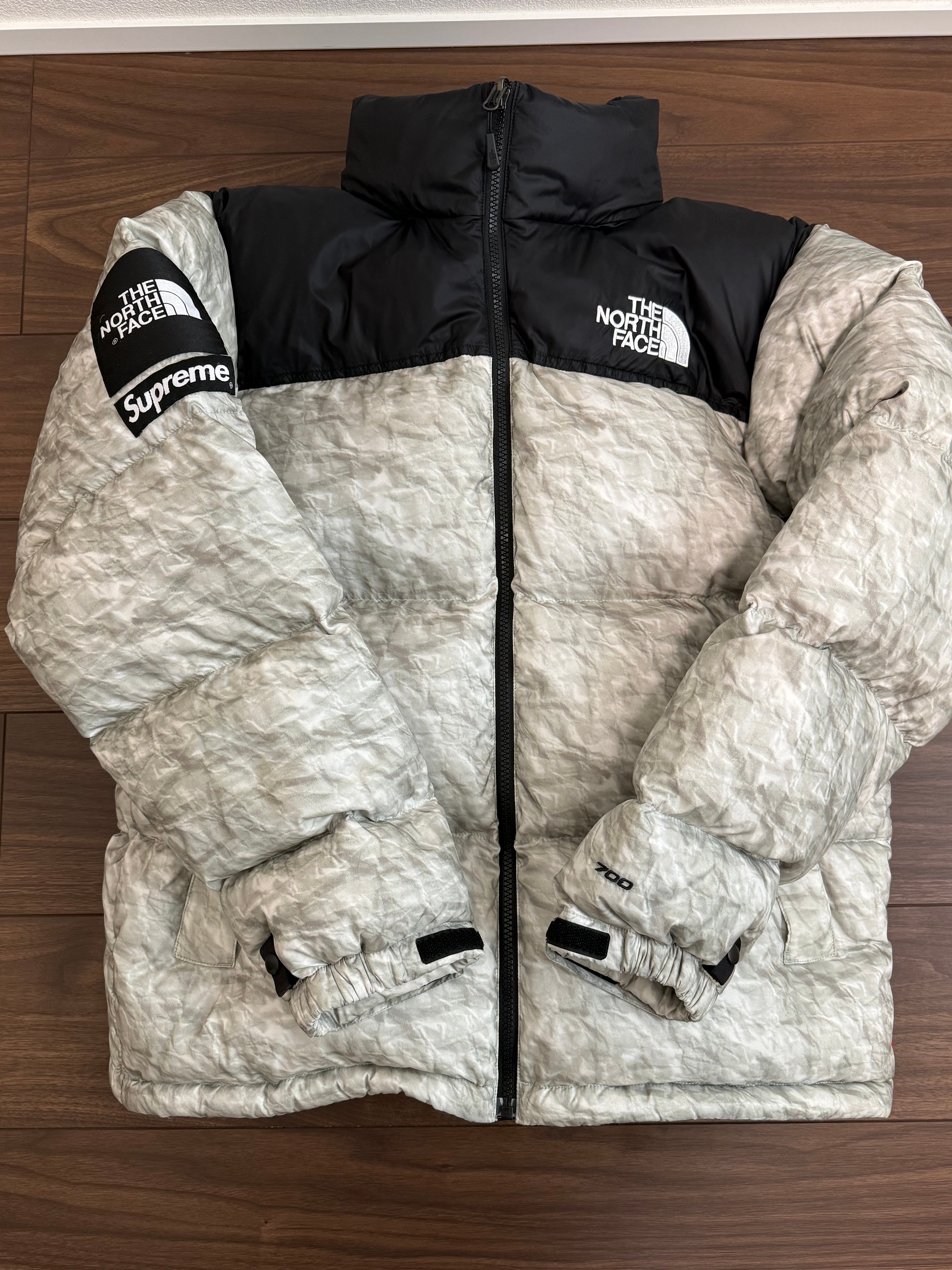 Supreme x The North Face Nuptse Jacket "White Paper Print"