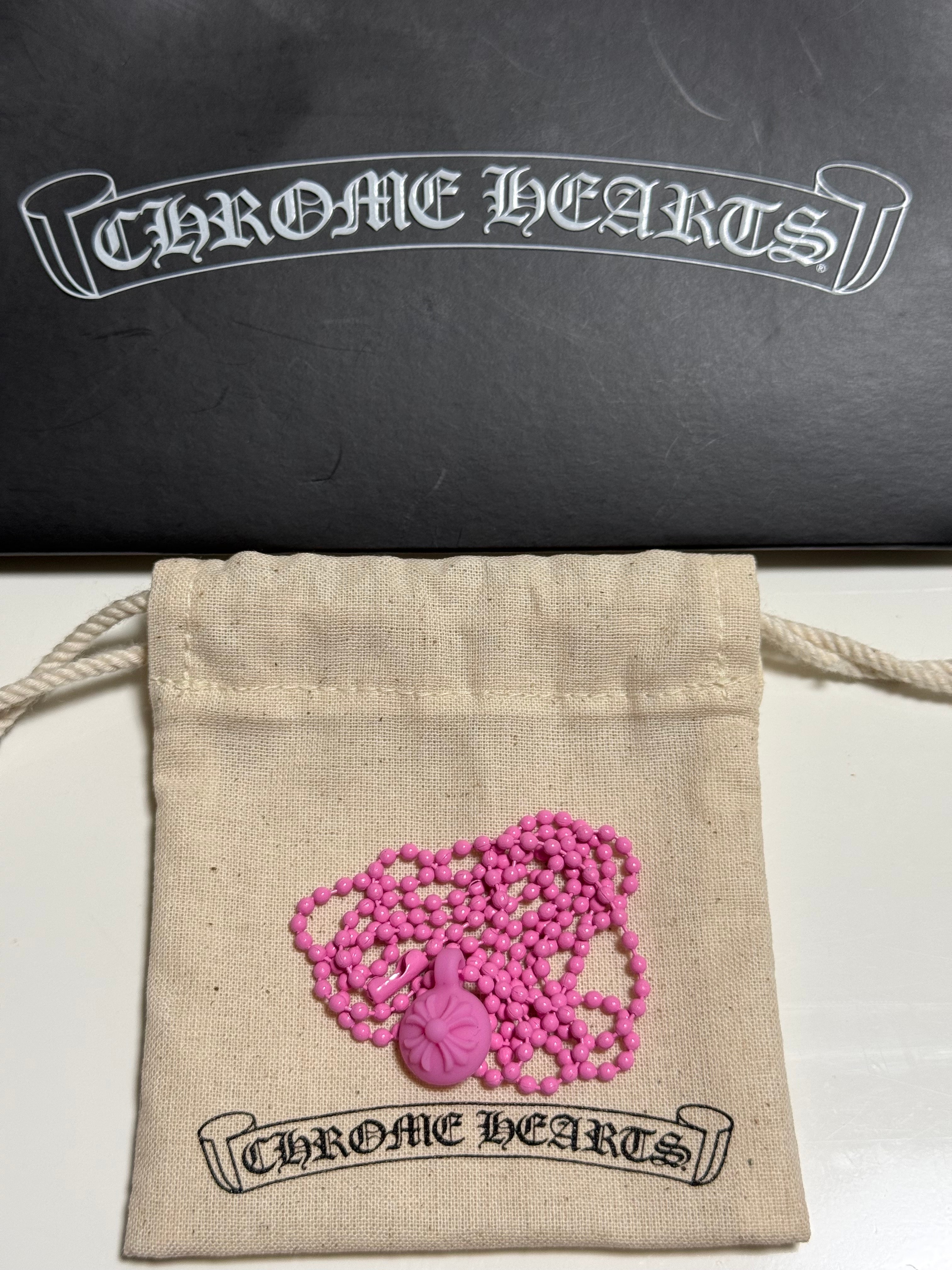 Chrome Hearts Rubber Crossball Silicon Necklace "Pink"