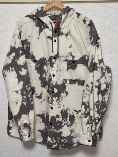 Supreme Hooded Denim Shirt "Bleached"
