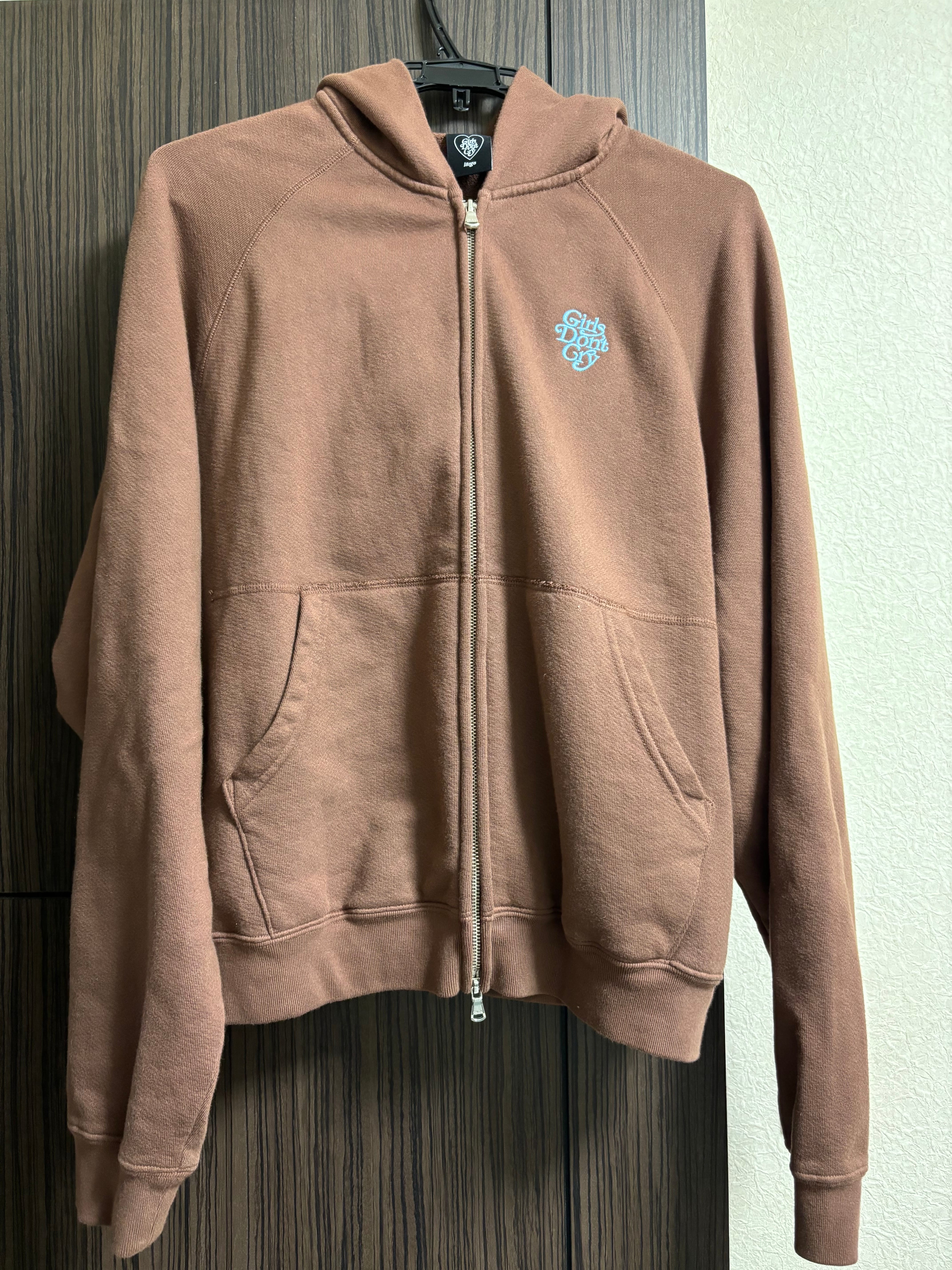 Girls Don't Cry Zip Sweat Hoodie "Brown"