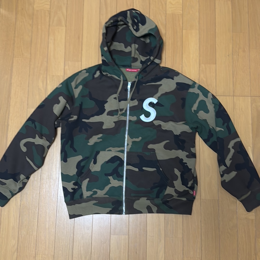 Supreme S Logo Zip Up Hooded Sweatshirt (25FW) "Woodland Camo"