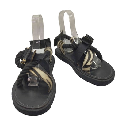 20SS ロープサンダル Vibram ソール レザー サンダル【1136510289655】