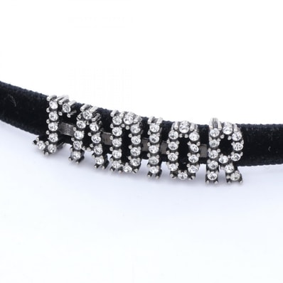 ディオール Dior J'ADIOR チョーカー アクセサリー ステンレススチール ベロア / ラインストーン レディース ブラック系 / シルバー系 / クリア系 【中古】