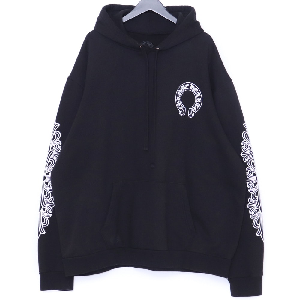 Chrome Hearts Horse Shoe Floral Pullover Hoodie "Black"