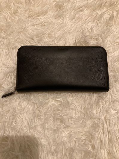 PRADA Saffiano Leather Wallet "Black"