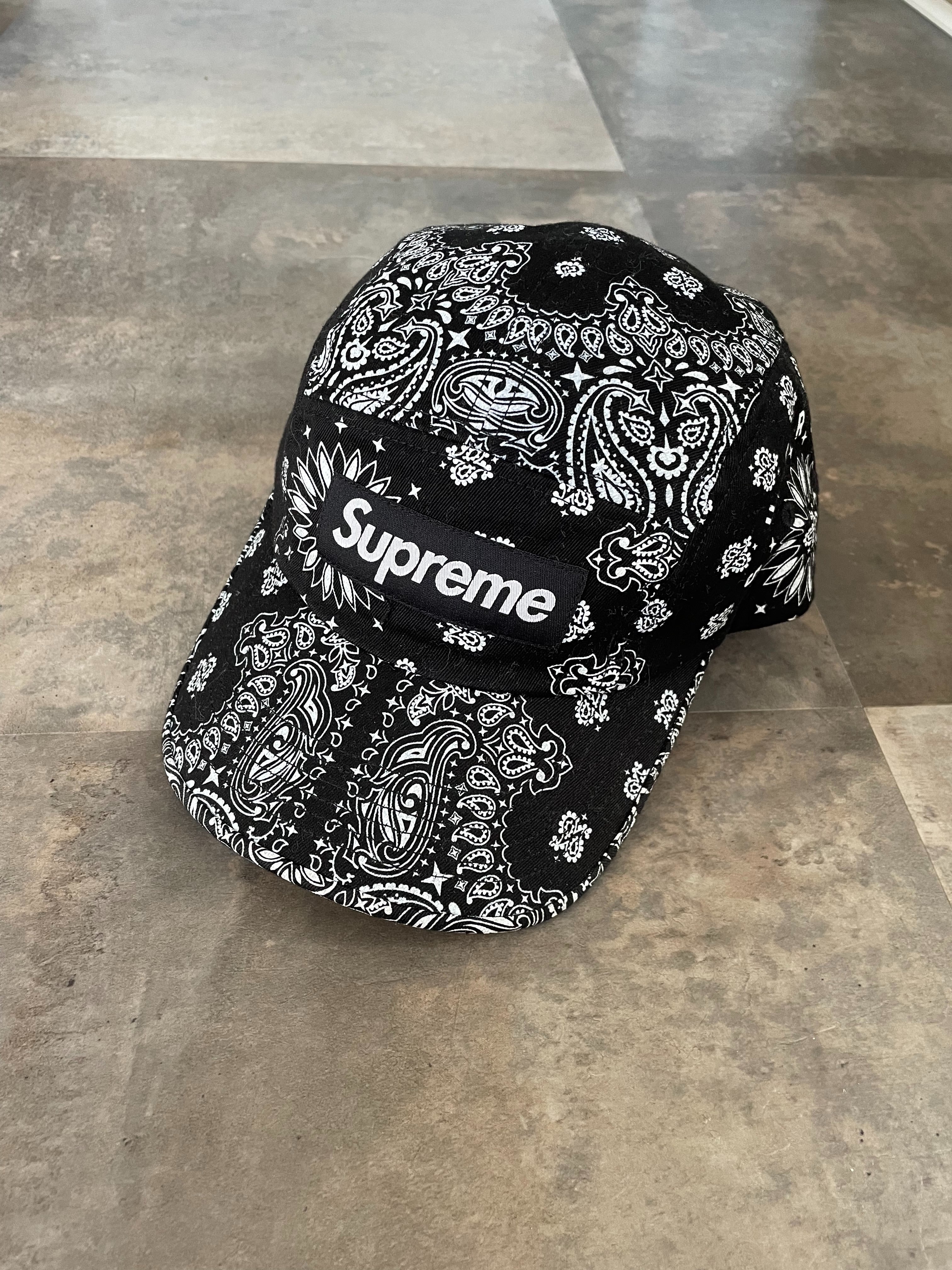 Supreme Bandana Camp Cap "Black"
