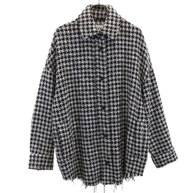 ZARA ザラ 総柄 ツイード シャツジャケット XS ブラック