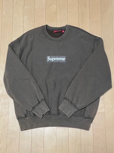 Supreme Washed Box Logo Crewneck "Brown"