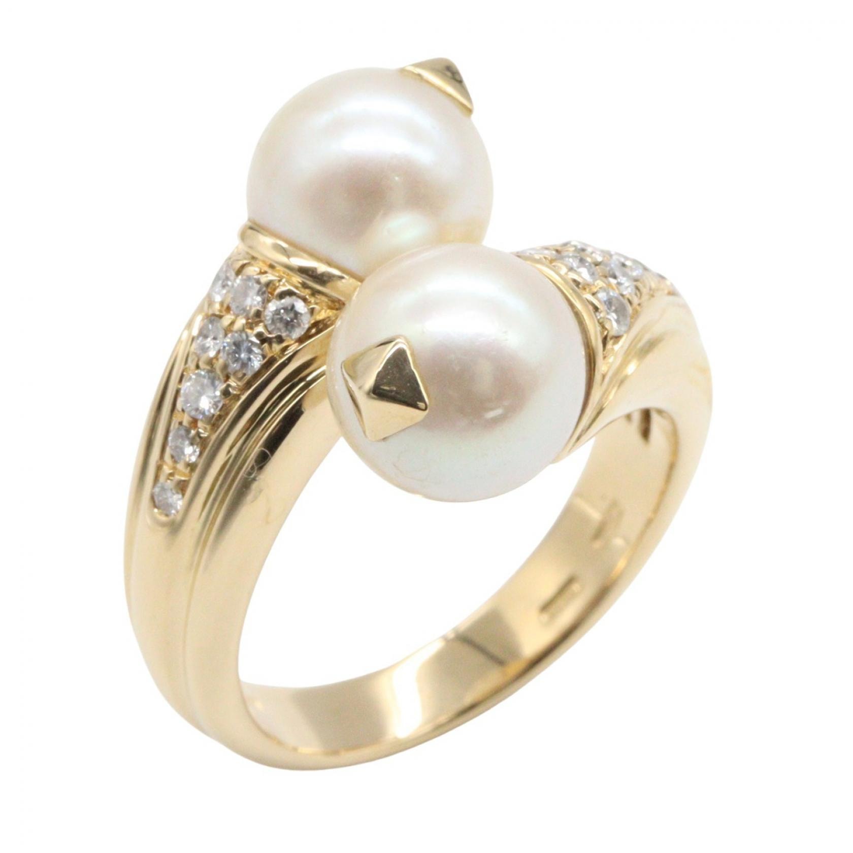 ブルガリ BVLGARI パッソドッピオ パール ダイヤ リング リング・指輪 ジュエリー K18(イエローゴールド) ダイヤモンド パール レディース ゴールド系 / クリア系 / ホワイト系 【中古】