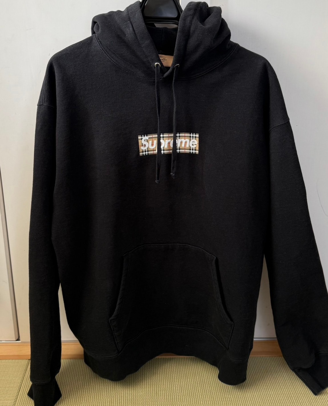 Supreme / Burberry Box Logo Hooded Sweatshirt "Black"