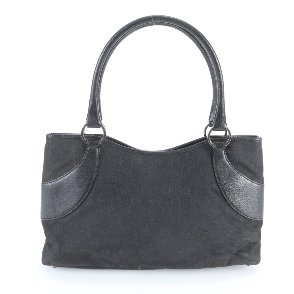 グッチ GGキャンバス 113015 トート バッグ レザー×キャンバス
