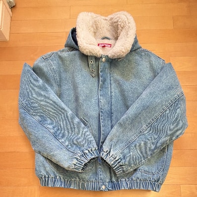 Supreme Faux Shearling Lined Bomber Jacket "Denim"