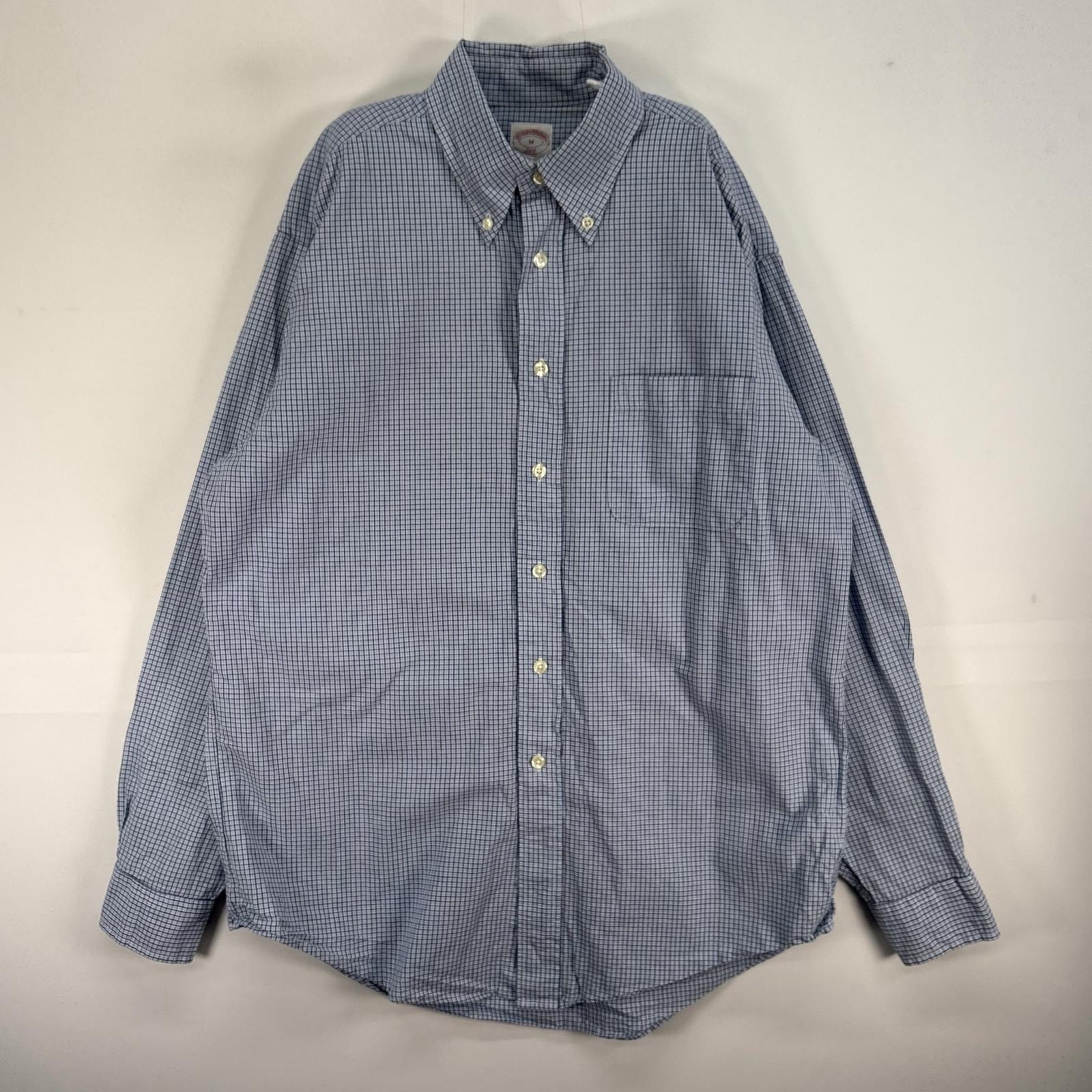 古着 ブルックスブラザーズ Brooks Brothers 長袖シャツ チェック 346 ボタンダウン M ブルー系 マルチカラー メンズ