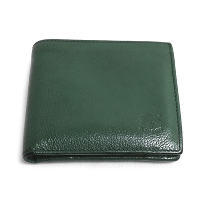 IL BISONTE イルビゾンテ 二つ折り財布 グリーン 54_1_411853 メンズ【中古】