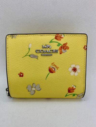 COACH 財布 スナップウォレット ミスティカル フローラル イエローマルチ