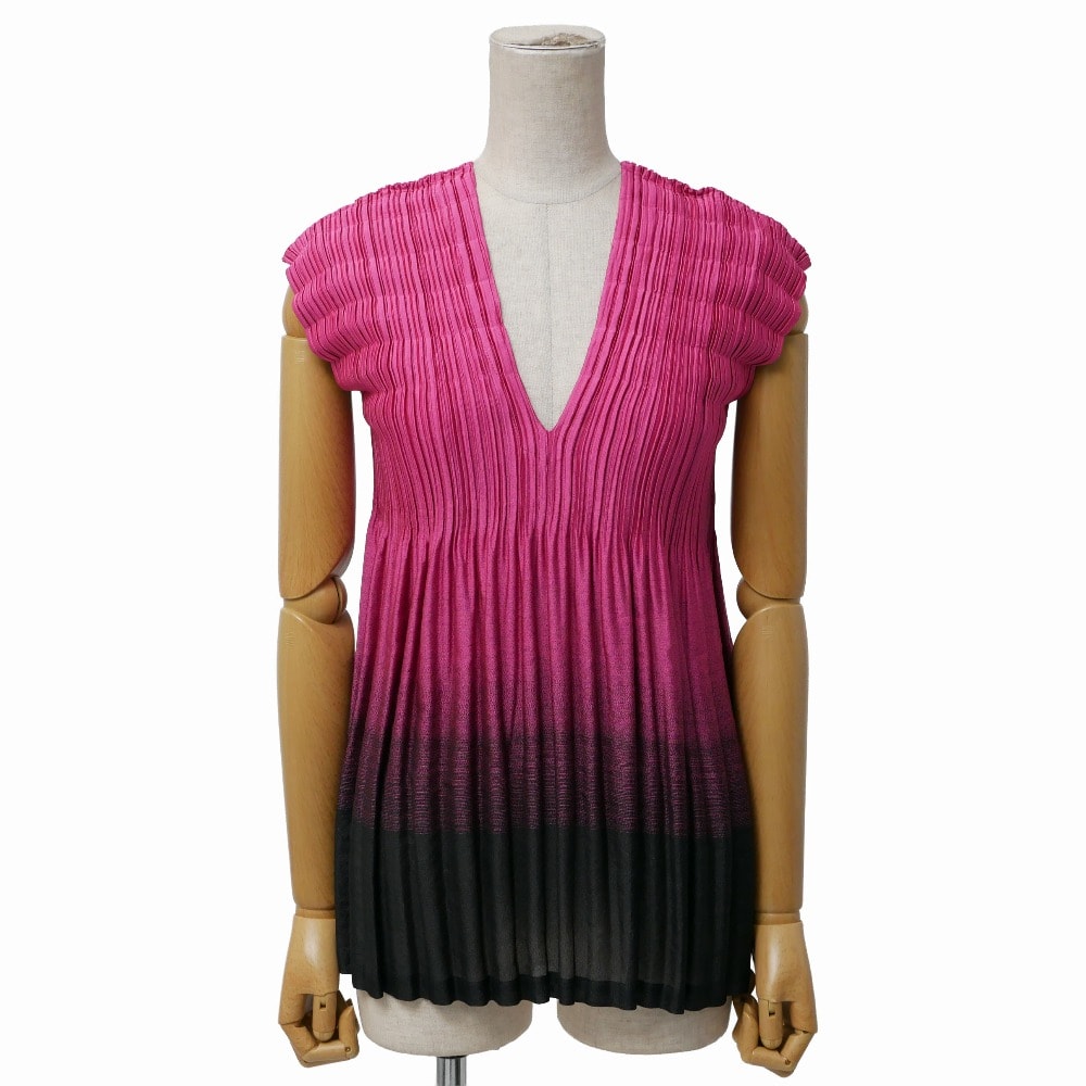ISSEY MIYAKE イッセイミヤケ カットソー サイズ2 グラデーション プリーツ ノースリーブ ブランド古着【中古】20260326/RA8690