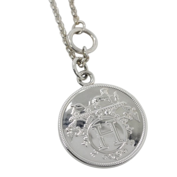 Hermes Hermes Ex-Libris Long Necklace MM "Silver/Pink Gold"