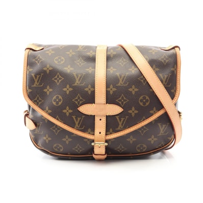 ルイ・ヴィトン LOUIS VUITTON ソミュールMM ショルダーバッグ バッグ PVCコーティングキャンバス レザー モノグラム レディース ブラウン系 M40710 【中古】