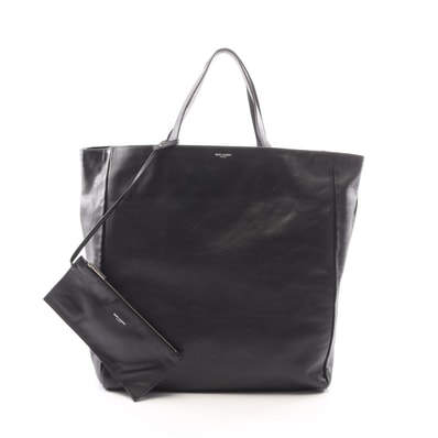 サンローランパリ SAINT LAURENT PARIS ロゴ トートバッグ バッグ レザー レディース ブラック系 【中古】