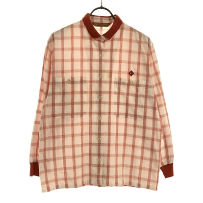 Christian Dior SPORTS クリスチャンディオール スポーツ 80s チェック柄 長袖 クレリック コットンシャツ S オールド ヴィンテージ