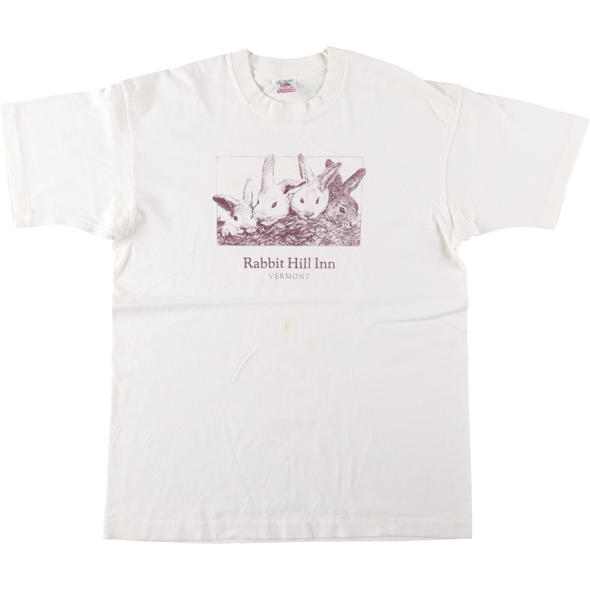 古着 90年代 フルーツオブザルーム FRUIT OF THE LOOM ウサギ柄 アニマルTシャツ USA製 メンズL相当 ヴィンテージ/eaa659501