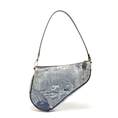 ディオール Dior デニムプリント サドルバッグ ショルダーバッグ【中古】