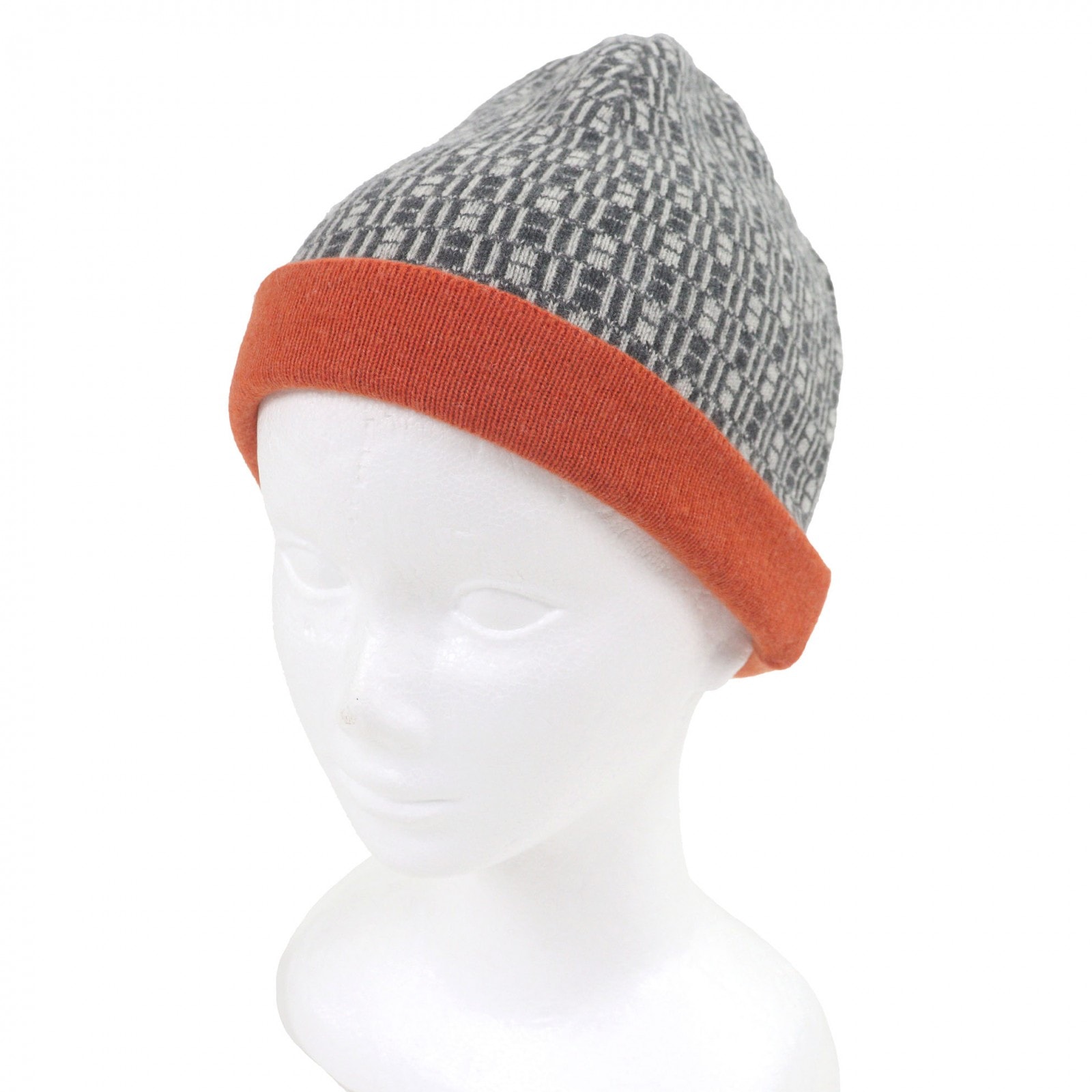 美品 エルメス ニットキャップ グレー メンズ