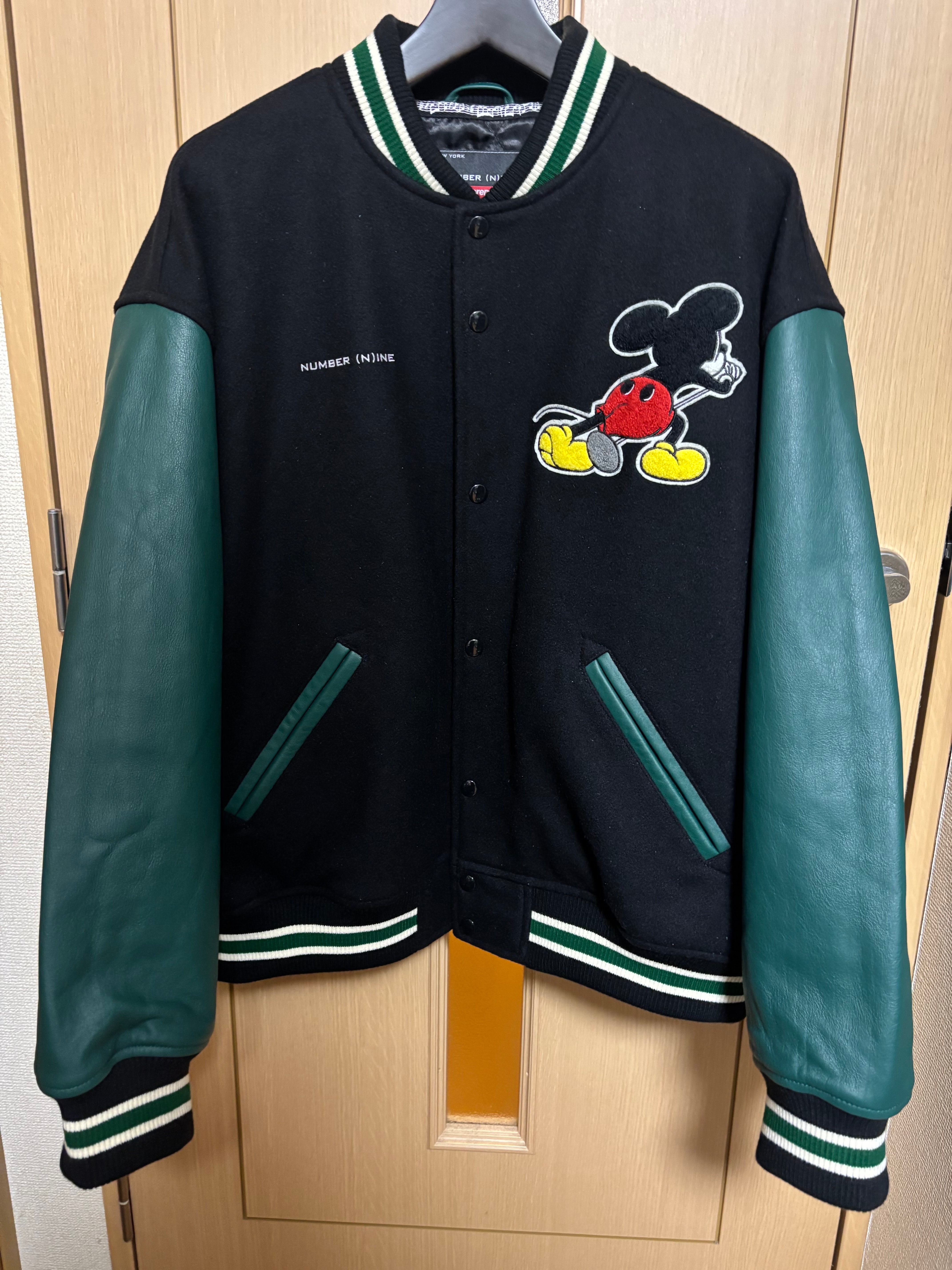 Supreme x Number (N)ine x Mickey Mouse Varsity Jacket "Black"