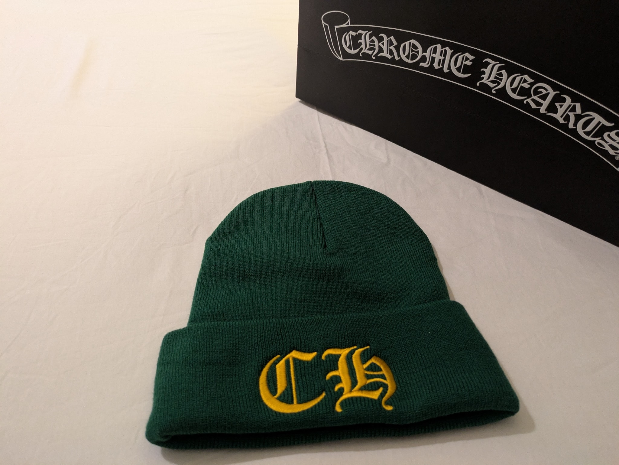 未使用+CHROME HEARTS+ ニット帽 ビーニー グリーン