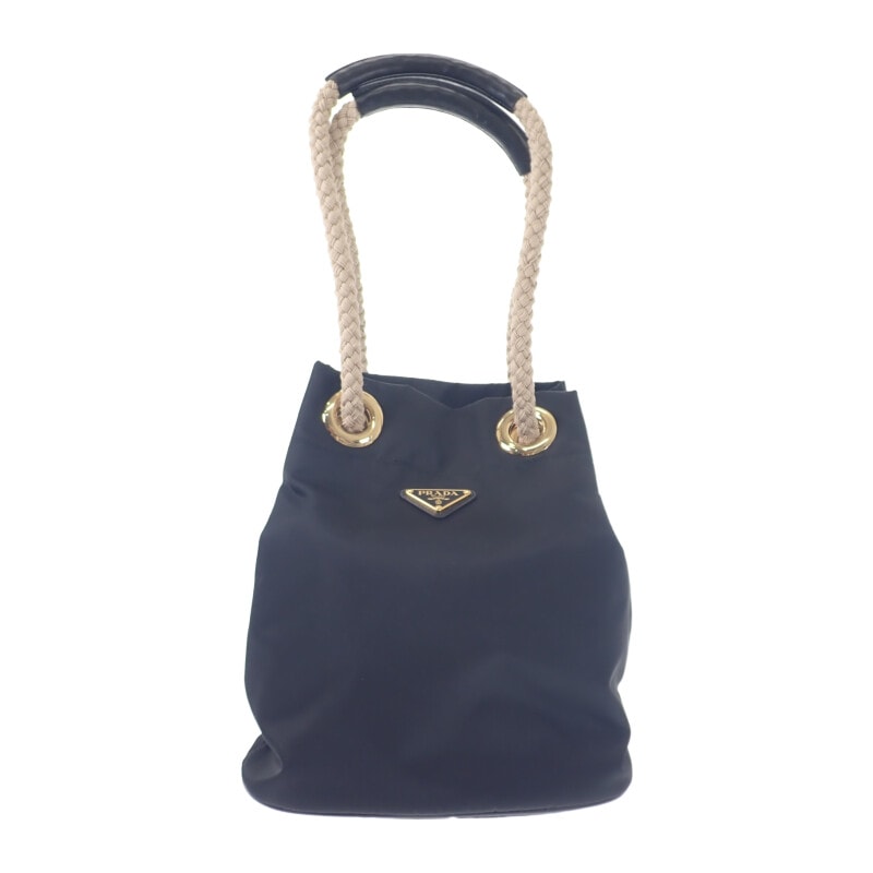 プラダ PRADA マリナースモールバケットバッグ 1BE082 ショルダーバッグ ナイロン ブラック レディース【中古】【Aランク】