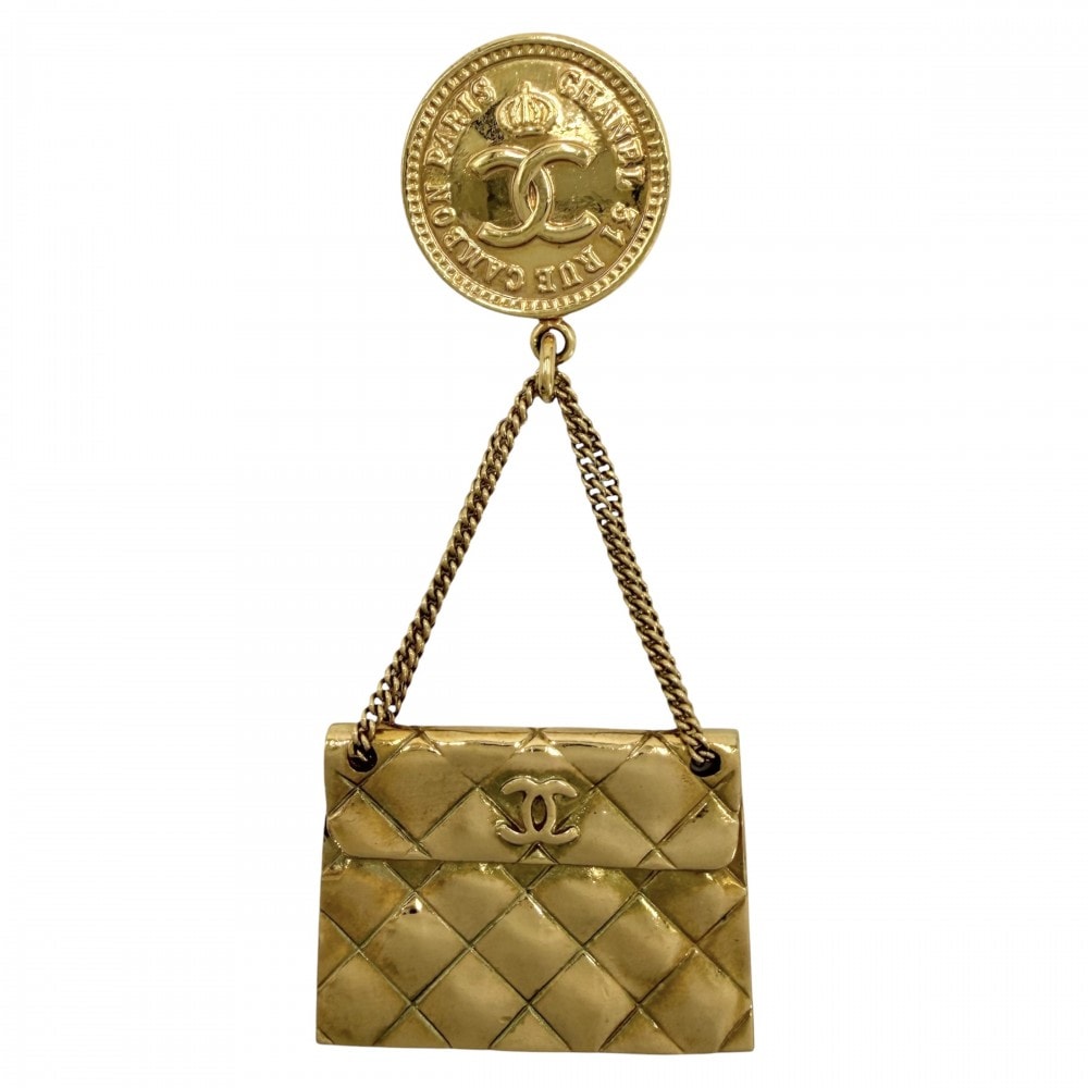 CHANEL シャネル ブローチ マトラッセ バッグモチーフ ココマーク スイング アクセサリー ヴィンテージ GP    94P ゴールド レディース 約19.2g 1994年【中古品】