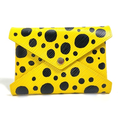 ルイヴィトン LOUIS VUITTON 草間彌生 LV × YK ポシェット・キリガミ M81959 イエローレザードットのみ キリガミ ポーチ レザー イエロー×ブラック 未使用