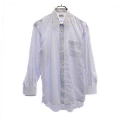 Burberrys バーバリーズ 90s オールド リネンブレンド 長袖 シャツ 42 ブルー系