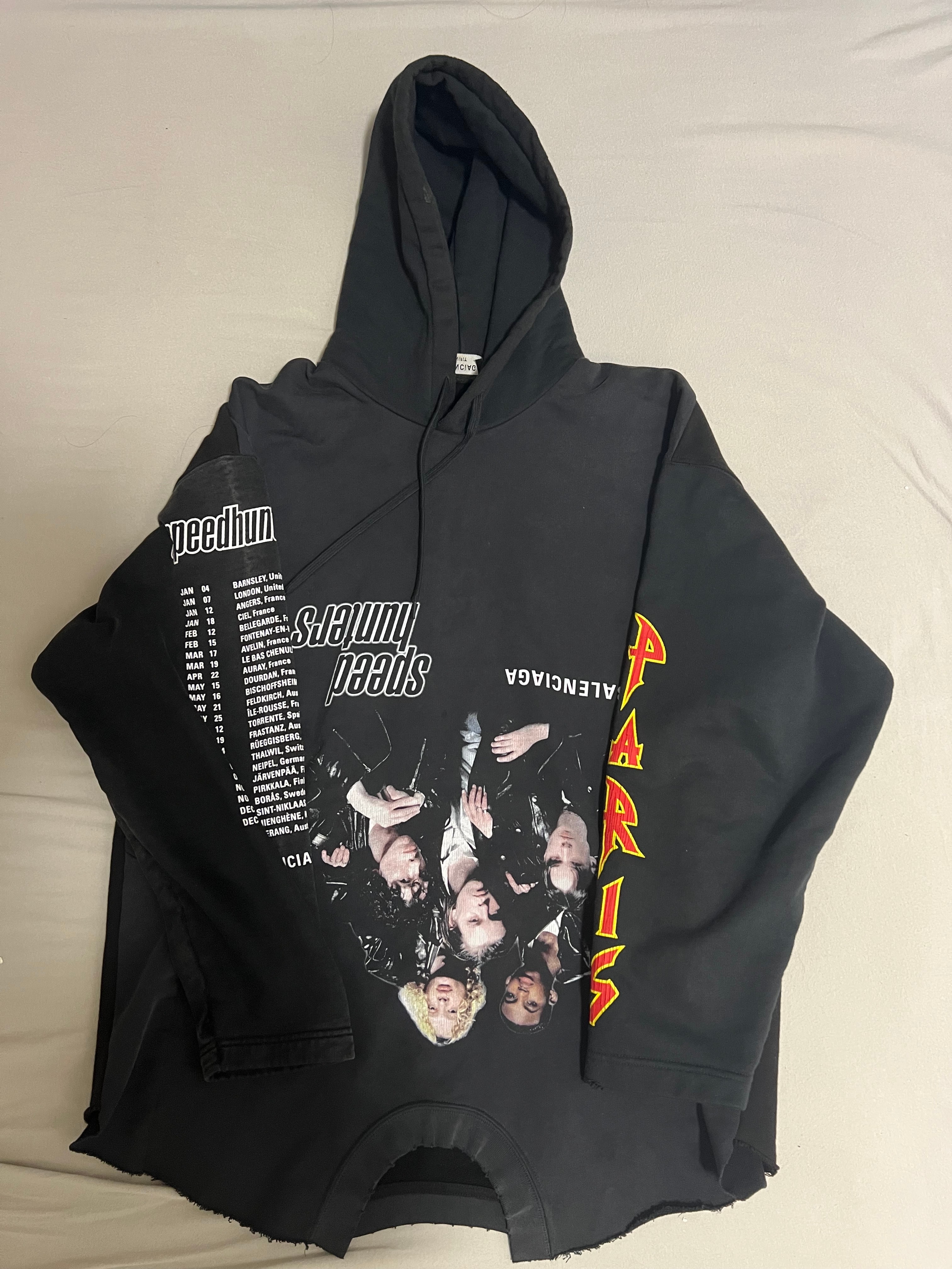 BALENCIAGA Oversized Speed Hunter Upside Down Hoodie "Black"