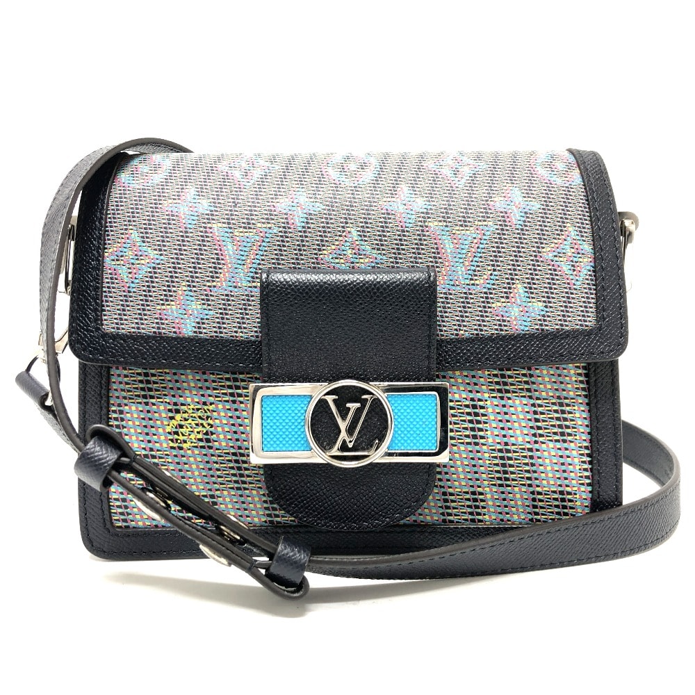 ルイヴィトン LOUIS VUITTON ドーフィーヌ MINI M55454 LVポップ 斜め掛けバッグ カバン ショルダーバッグ レザー ブルー