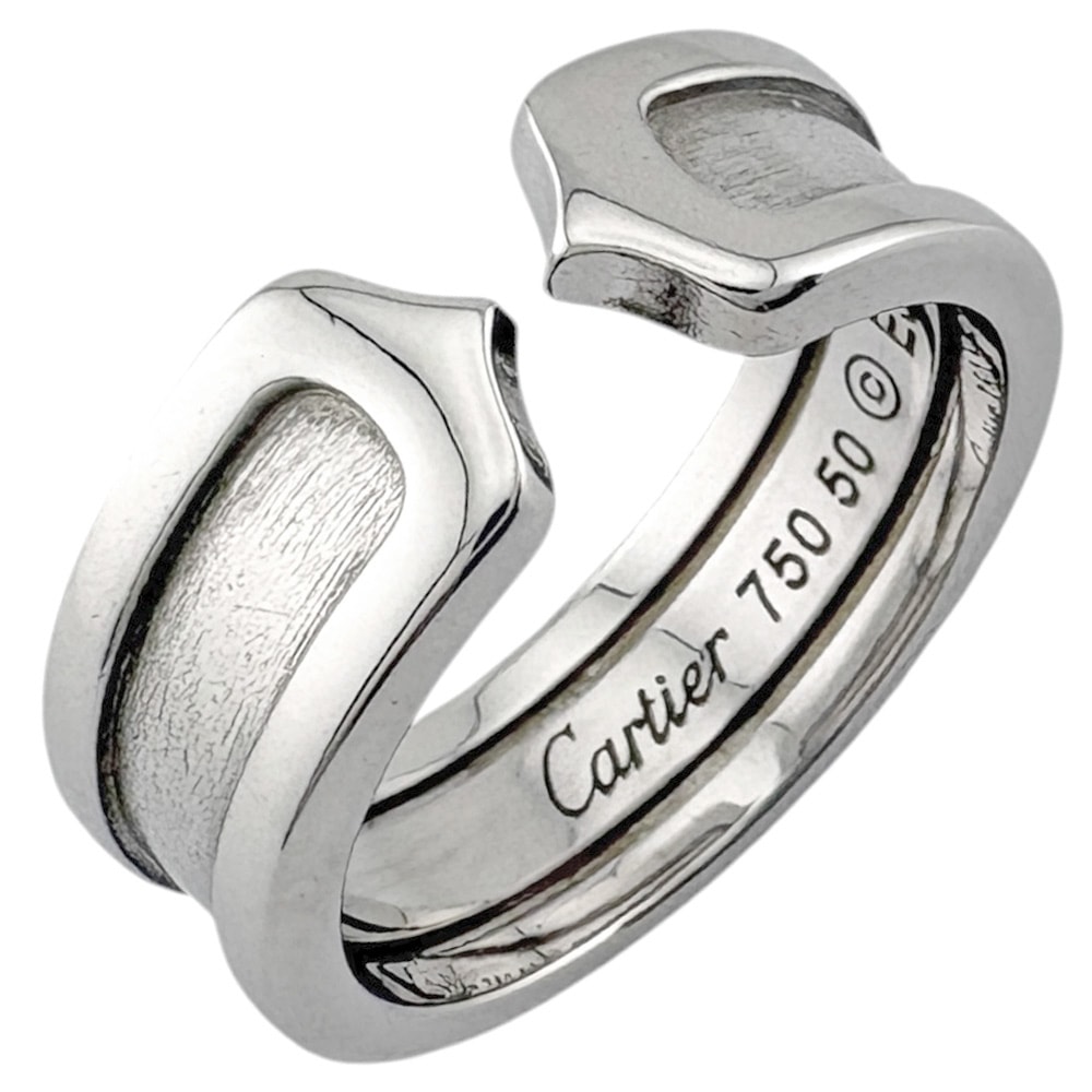 カルティエ 2C リング 指輪 10号 18金 K18ホワイトゴールド レディース CARTIER  中古