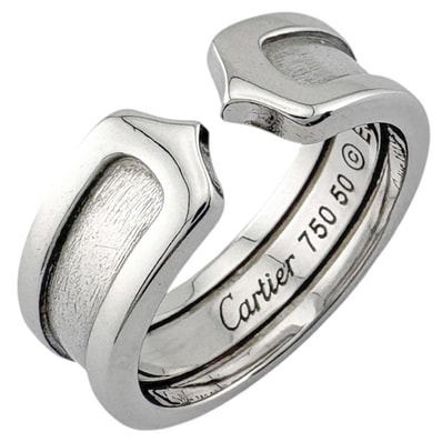 カルティエ 2C リング 指輪 10号 18金 K18ホワイトゴールド レディース CARTIER 中古