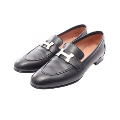 エルメス HERMES モカシン パリ ローファー 靴 レザー レディース ブラック系 【中古】