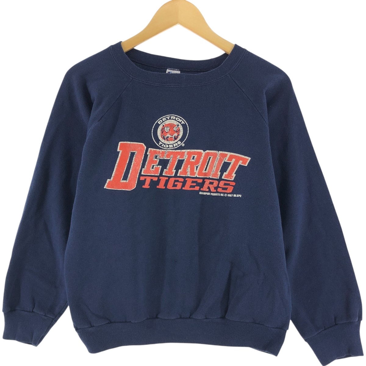 古着 80年代 チャンピオン Champion トリコタグ MLB DETROIT TIGERS デトロイトタイガース プリントスウェットシャツ トレーナー USA製 メンズL相当 ヴィンテージ/eaa528369
