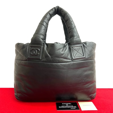 CHANEL シャネル コココクーン ココマーク レザー ハンドバッグ ブラック
f67-9